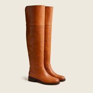 J CREW~Leather Over-The-Knee Riding Boots~RICH CARAMEL SIZE 8.5 NEAR NEW IOB